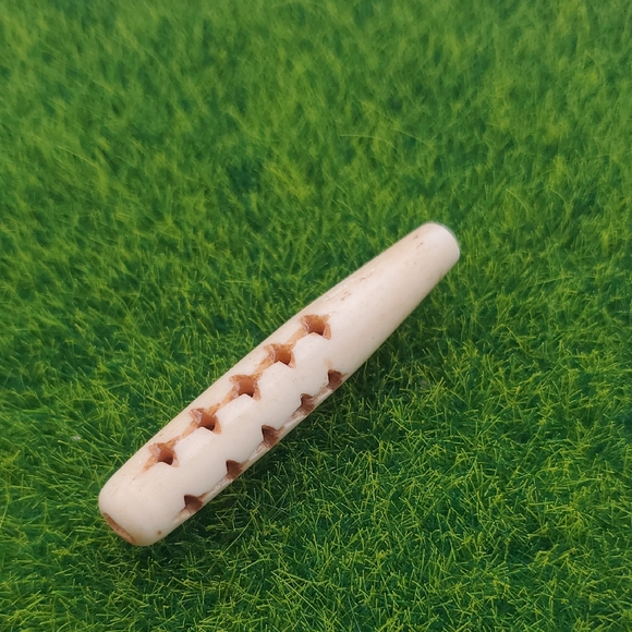 Stunning Carved Flute Shaped Bead Antique Estate P315 - Picture 1 of 4